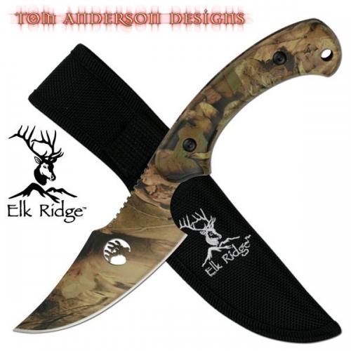 ELK-RIDGE FIXED BLADE KNIFE 8" OVERALL