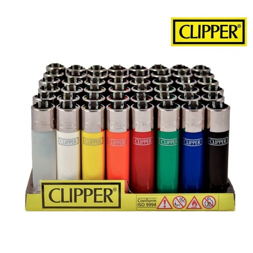 (48pcs) Clipper refillable Solid Colours Lighters