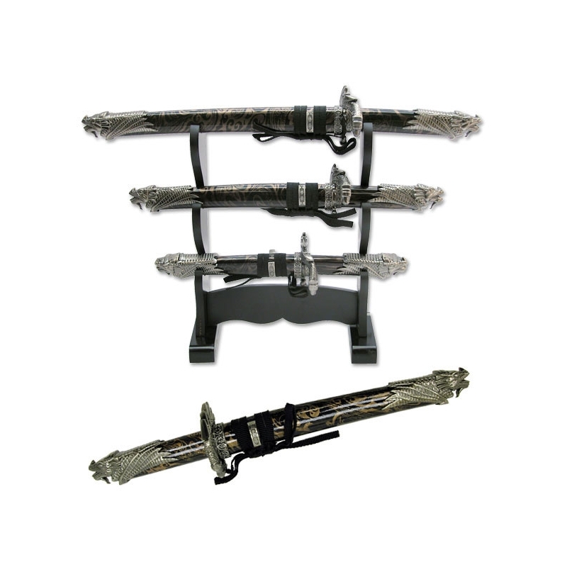 13"+9.5"+6" TRIO OUVRE LETTRE ÉPÉE SAMOURAÏ