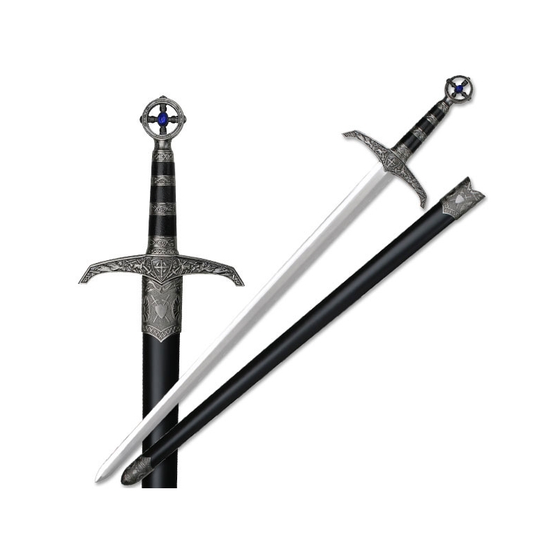 37" MEDIEVAL TEMPLAR SWORD + SCABBARD