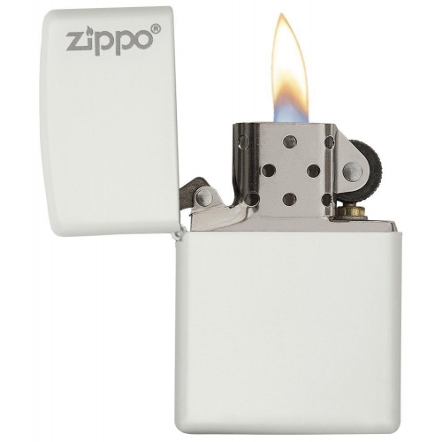 ZIPPO WHITE MATTE & LOGO (214ZL)